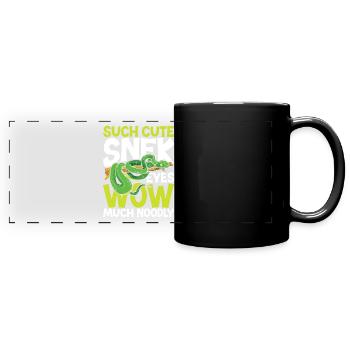 Such Cute Snek Eyes Wow Much Noodly - Panorama-Tasse farbig - Schwarz - Vorne