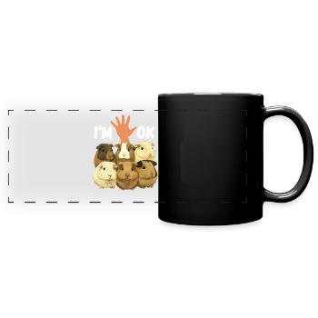 Meerschweinchen I'm OK Meerschweinchenzucht - Panorama-Tasse farbig - Schwarz - Vorne