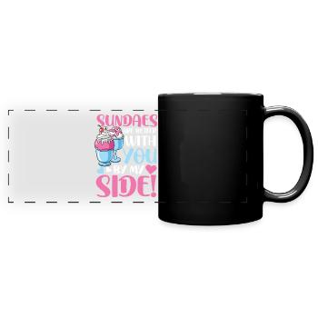 Sundaes Are Better With You By My Side - Panorama-Tasse farbig - Schwarz - Vorne