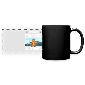 Die wahren Bergführer Kleinwalsertal Murmeltier - Panorama-Tasse farbig - Schwarz - Vorne
