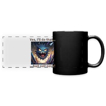 Stressed? Then vent with this monster! - Full Colour Panoramic Mug - black - Front