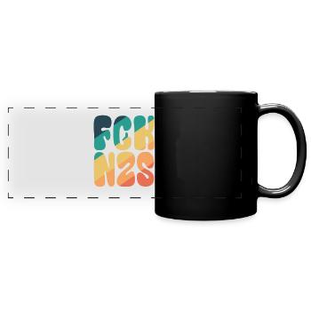 FCK NZS - Gegen Rechts - Nie wieder ist jetzt - Panorama-Tasse farbig - Schwarz - Vorne