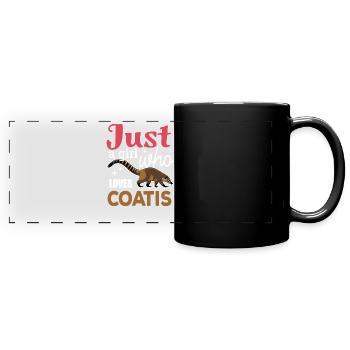 Just a girl who loves coatis - Niedlicher Nasenbär - Panorama-Tasse farbig - Schwarz - Vorne