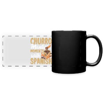 Churro Mantic Moments With Spanish - Panorama-Tasse farbig - Schwarz - Vorne