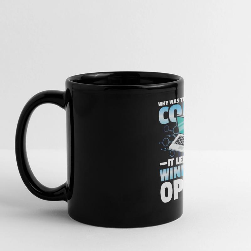 Why Was The Computer cold Left Its Windows Open Panorama-Tasse farbig