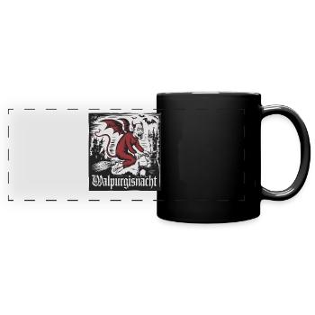 Hexen Walpurgisnacht Fliegender Dämon Mit Schloss - Panorama-Tasse farbig - Schwarz - Vorne
