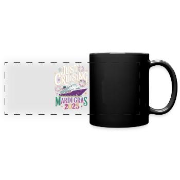 Just Cruising Mardi Gras 2025 Kreuzfahrt Festival - Panorama-Tasse farbig - Schwarz - Vorne