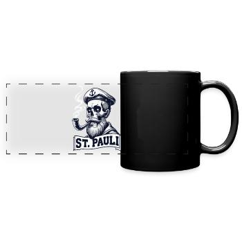 St.Pauli Kiez Hamburg Totenkopf Sankt Pauli - Mug panoramique uni - noir - Devant