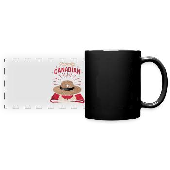 Stolz Kanadisch Feierliches Ahornblatt Motiv - Panorama-Tasse farbig - Schwarz - Vorne