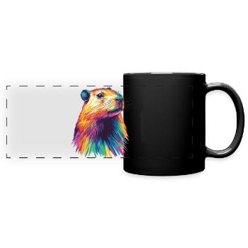 Capybara - Panorama-Tasse farbig - Schwarz - Vorne