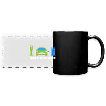 Team Plug-In-Hybrid: Green Driving - Full Colour Panoramic Mug - black - Front