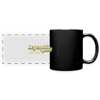 Jahrgang 1981 42 Jahre Geburtstag - Panorama-Tasse farbig - Schwarz - Vorne