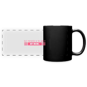 Mama: Bester Motivator - Panorama-Tasse farbig - Schwarz - Vorne