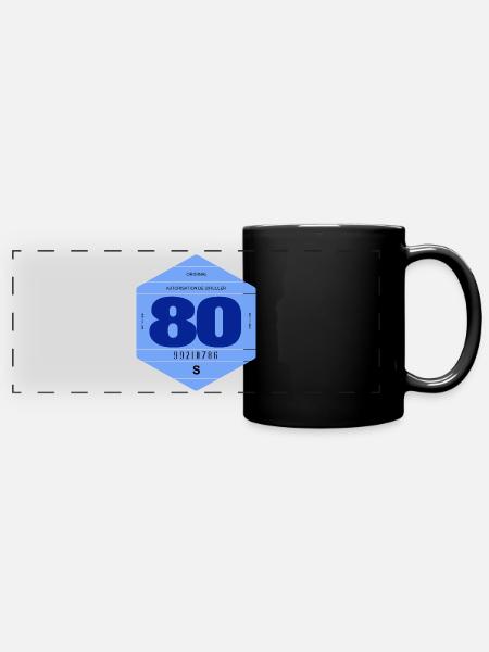 Vignette automobile 1980 France rétro vintage - Mug panoramique uni - noir