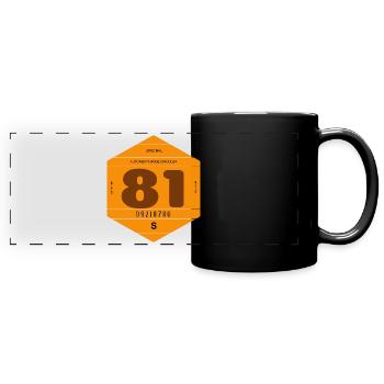 Vignette automobile 1981 France rétro vintage - Mug panoramique uni - noir - Devant