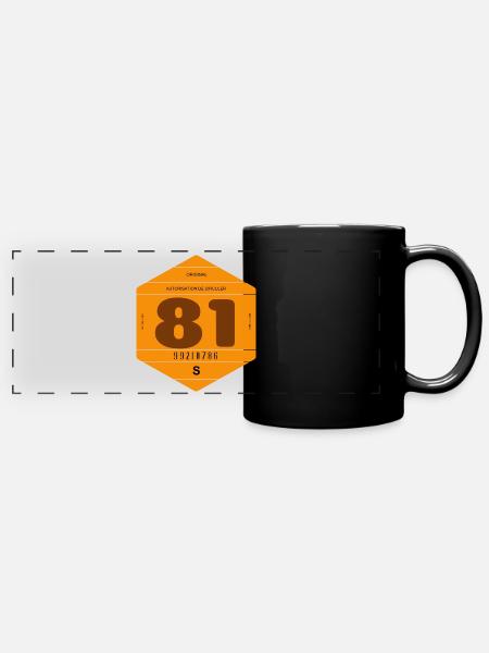 Vignette automobile 1981 France rétro vintage - Mug panoramique uni - noir