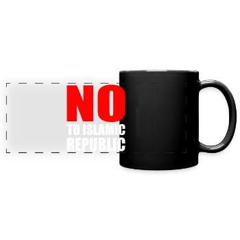 no to islamic republic - Panorama-Tasse farbig - Schwarz - Vorne