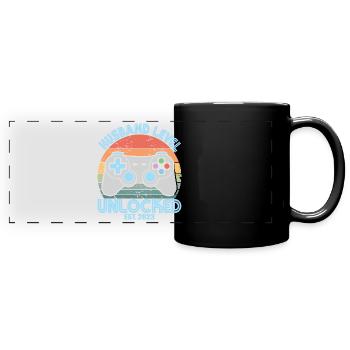 Niveau de mari débloqué Est. 2023 Drôle d’hommes mariés - Mug panoramique uni - noir - Devant