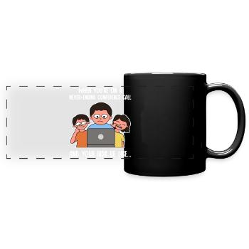Arbeit von zu Hause mit Kindern Design für stolze - Panorama-Tasse farbig - Schwarz - Vorne