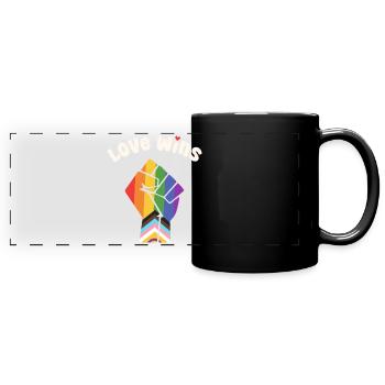 Pride Progress Love Wins Pride Fist für Equality - Panorama-Tasse farbig - Schwarz - Vorne