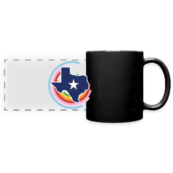 Conception de carte du Texas pour les fiers Texans LGBT + - Mug panoramique uni - noir - Devant