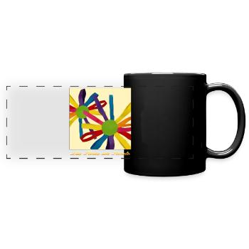 Blumen ohne Geheimnis - Panorama-Tasse farbig - Schwarz - Vorne