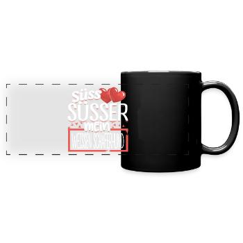 WEISSEN-SCHÄFERHUND- süss - Panorama-Tasse farbig - Schwarz - Vorne