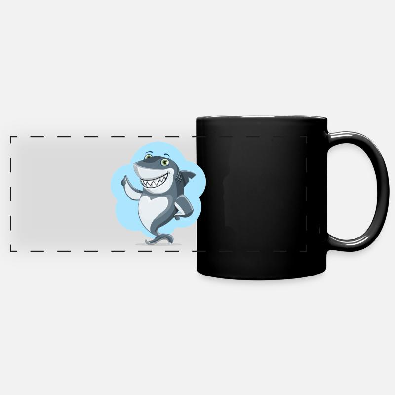 Shark - Panorama-Tasse farbig - Schwarz