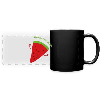 Tanzende Melone - Panorama-Tasse farbig - Schwarz - Vorne
