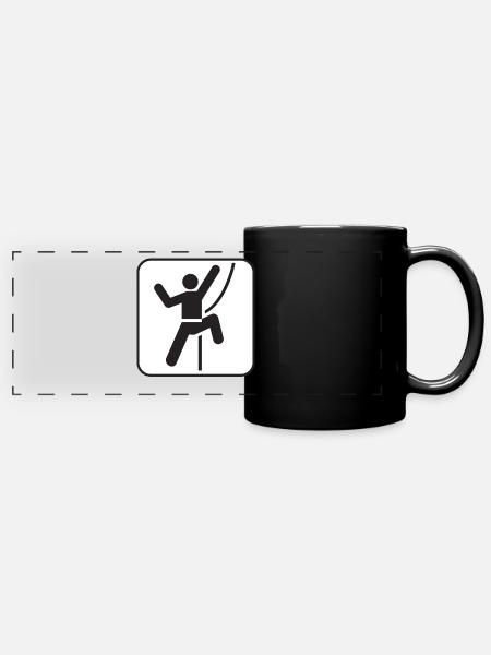 SeilKlettern - Panorama-Tasse farbig - Schwarz