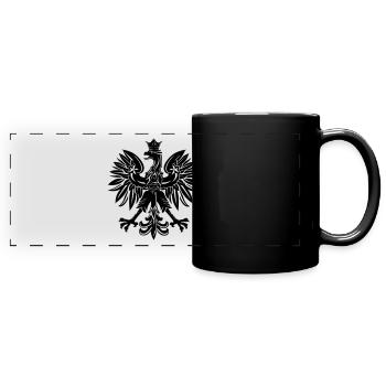 Polska Poland eagle coat of arms - Full Colour Panoramic Mug - black - Front