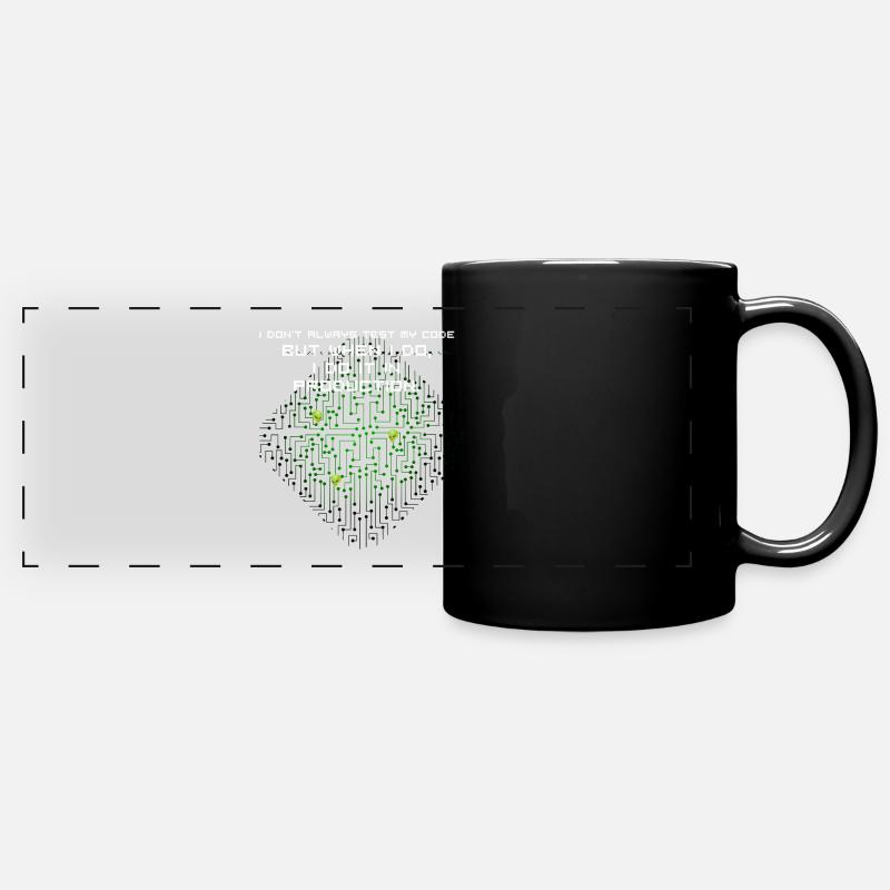 test code nerd joke spruch pc programmierer geek i - Panorama-Tasse farbig - Schwarz