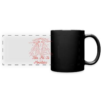 les montagnes - Mug panoramique uni - noir - Devant