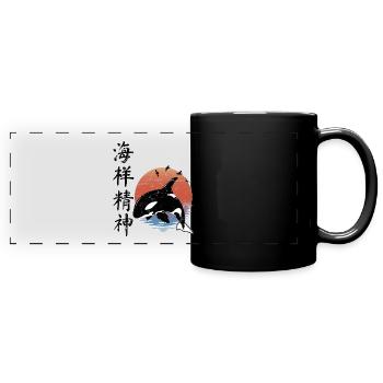Orca - Panorama-Tasse farbig - Schwarz - Vorne