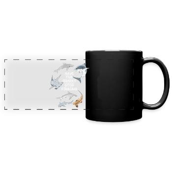 Save the Sharks Stop Finning - Panorama-Tasse farbig - Schwarz - Vorne