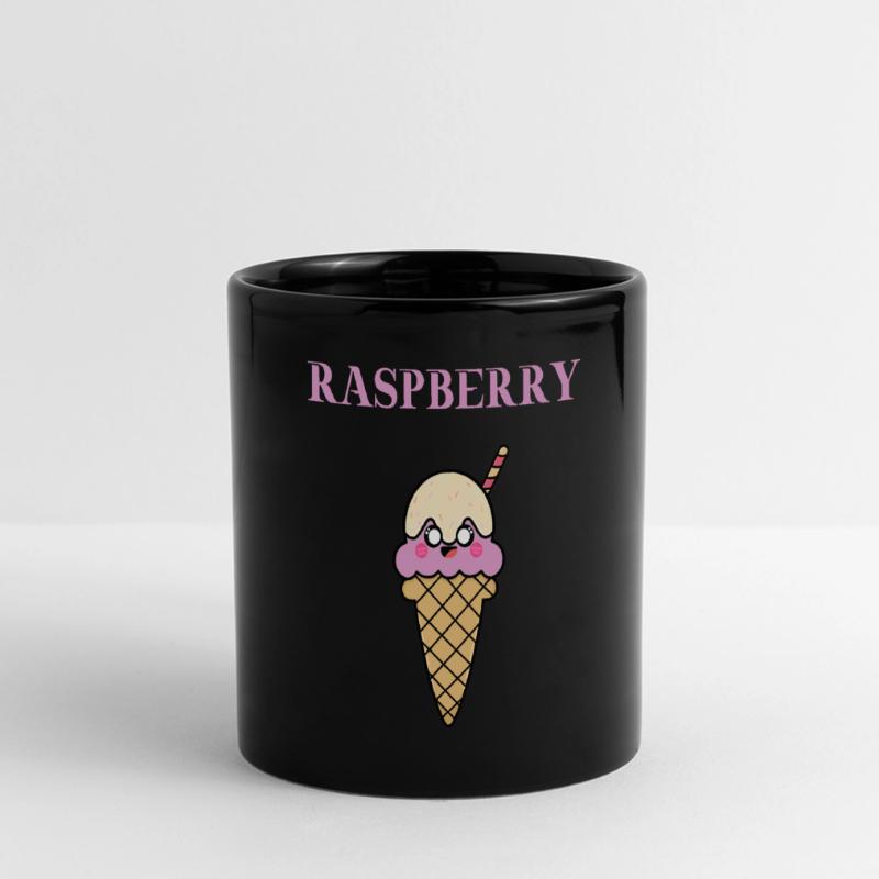 Raspberry Himbeer Eis Eiscreme Geschenkidee süß Panorama-Tasse farbig