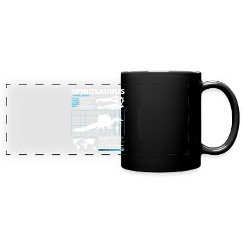 Spinosaurus Datenblatt - Panorama-Tasse farbig - Schwarz - Vorne