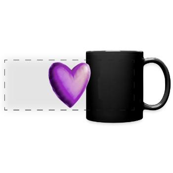 Idée cadeau violet violet coeur - Mug panoramique uni - noir - Devant