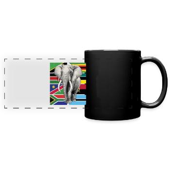 Elephant flags of Africa - Full Colour Panoramic Mug - black - Front
