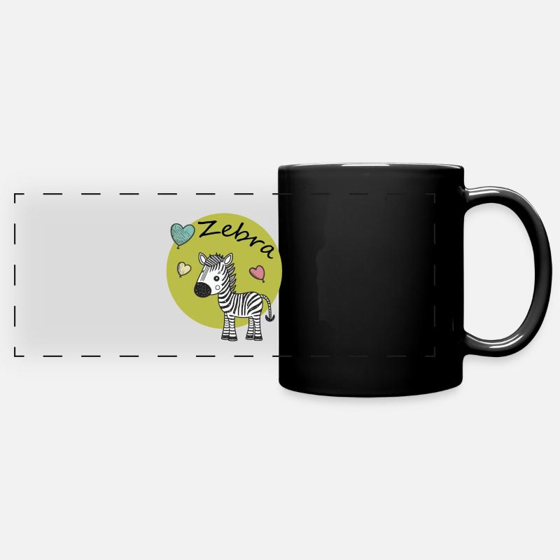 kleines Zebra - Panorama-Tasse farbig - Schwarz
