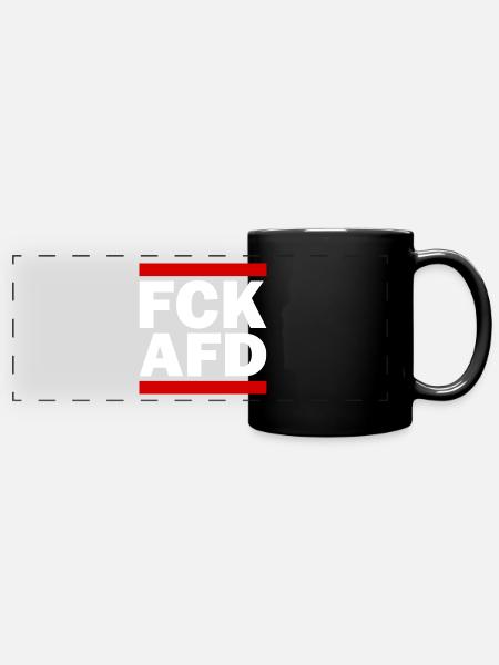 Fck afd - Panorama-Tasse farbig - Schwarz