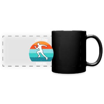 Joggen - Panorama-Tasse farbig - Schwarz - Vorne