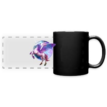 Pegasus Horse Graphic - Full Colour Panoramic Mug - black - Front