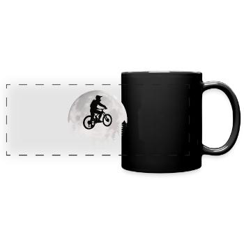 Mountainbike Mond Mountainbiker Moon - Panorama-Tasse farbig - Schwarz - Vorne