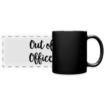 Büro - Panorama-Tasse farbig - Schwarz - Vorne