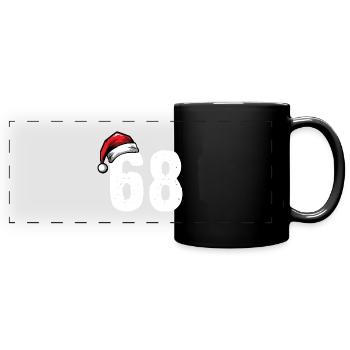 68 Zahl Weihnachten - Panorama-Tasse farbig - Schwarz - Vorne