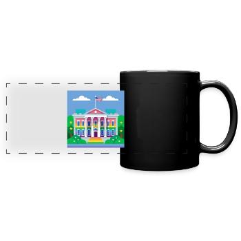 White House - Panorama-Tasse farbig - Schwarz - Vorne