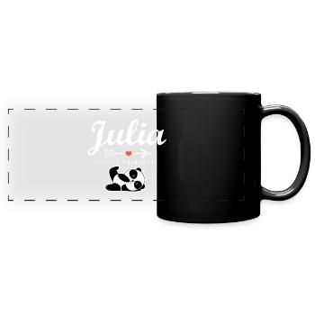 First name Julia personalized birthday christmas gift - Full Colour Panoramic Mug - black - Front
