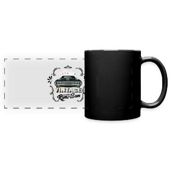 Vintage muscle car - Full Colour Panoramic Mug - black - Front