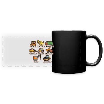 Bagger Baustelle Bauarbeiter Bau Truck I Geschenk - Panorama-Tasse farbig - Schwarz - Vorne